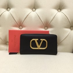 VALENTINO 발렌티노 송아지 가죽 VLOGO 지퍼 지갑